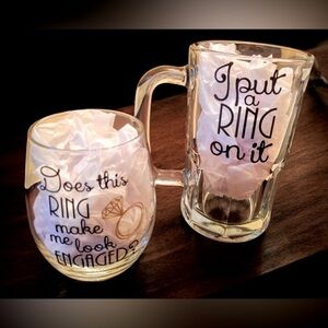 Does This Ring Make Me Look Engaged Handmade Stemless Wine Glass